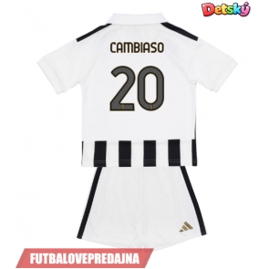 Lacne Dětský Futbalové dres Juventus Andrea Cambiaso #20 2026-27 Krátky Rukáv - Domáci (+ trenírky)